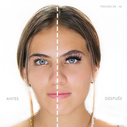 #45-PESTAÑAS DE VOLUMEN DE VISÓN DE SEDA 3D